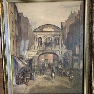 GEORGE COLVILLE CITY WATERCOLOR PAINTING AUSTRALIAN ARTIST TEMPLE BAR ENGLAND